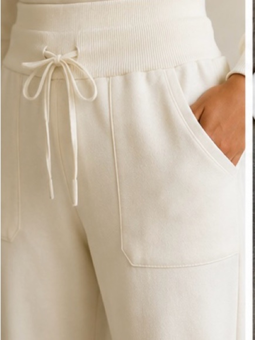 Women's Cream Half-Zip Sweatshirt & Jogger Set - Picture 6 of 9